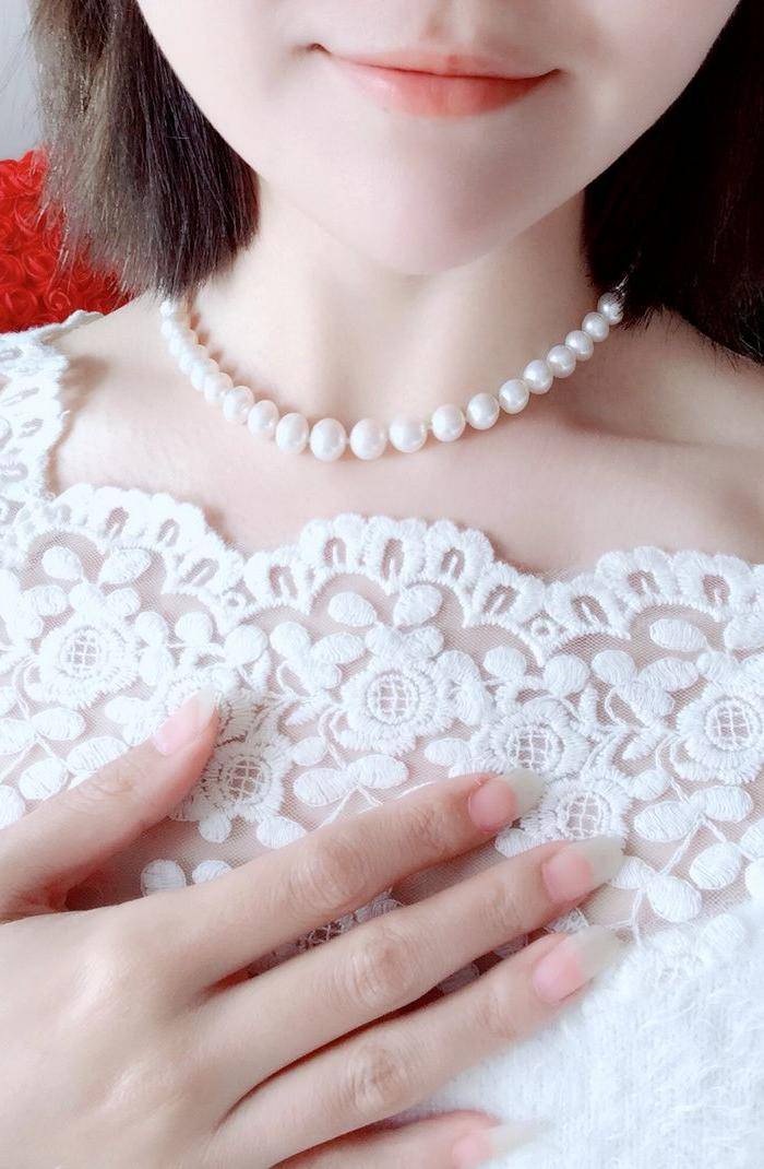 漂亮强光天然淡水珍珠近正圆珍珠项链!图11