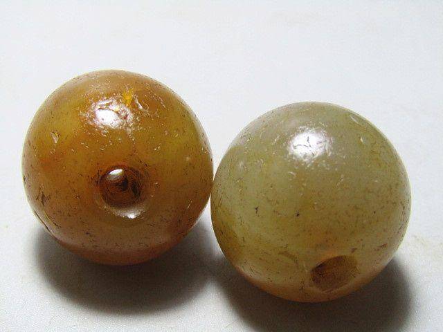 唐 玛瑙珠一对 包浆熟厚图6