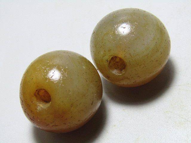 唐 玛瑙珠一对 包浆熟厚图9
