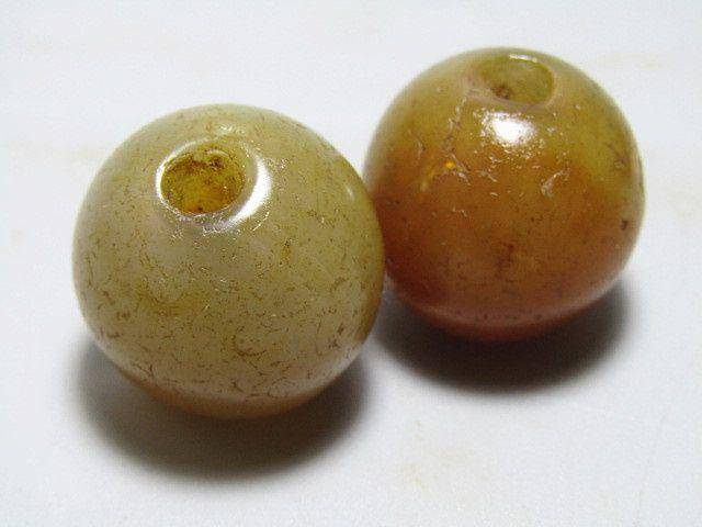 唐 玛瑙珠一对 包浆熟厚图11