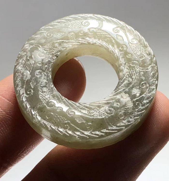 明代 回纹 和田玉 玉璧 工艺精美 繁琐 包浆厚重 皮壳 自然 精品一图8