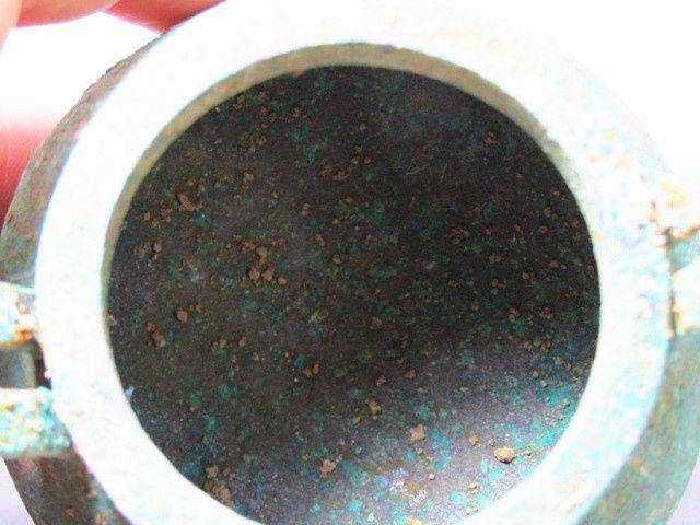 开门到代 双耳三足青铜鼎 铸造精美 包浆老道 品味十足图8