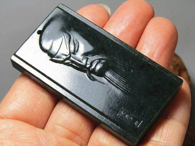 极品和田碧玉 苏作 关公 玉牌 玉质极佳图2
