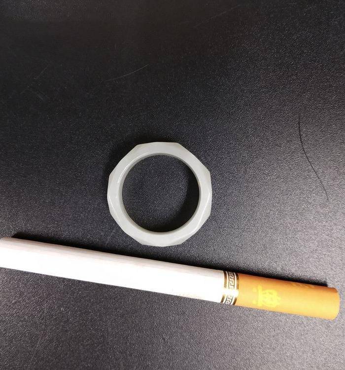 清代白玉八棱指环图6