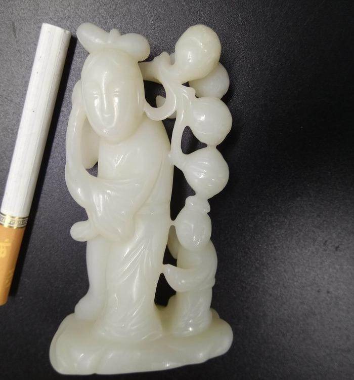 清代 和田白玉 麻姑贺寿摆件图7