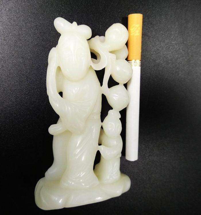 清代 和田白玉 麻姑贺寿摆件图9