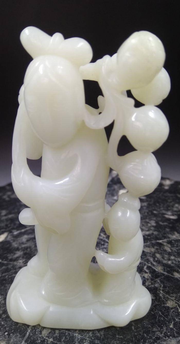 清代 和田白玉 麻姑贺寿摆件图10