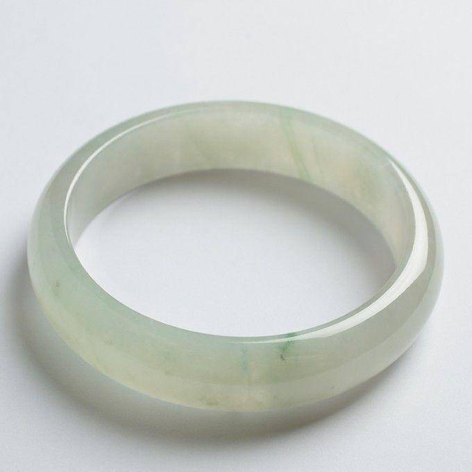 冰种飘花翡翠扁条手镯 58mm 17KA04图3