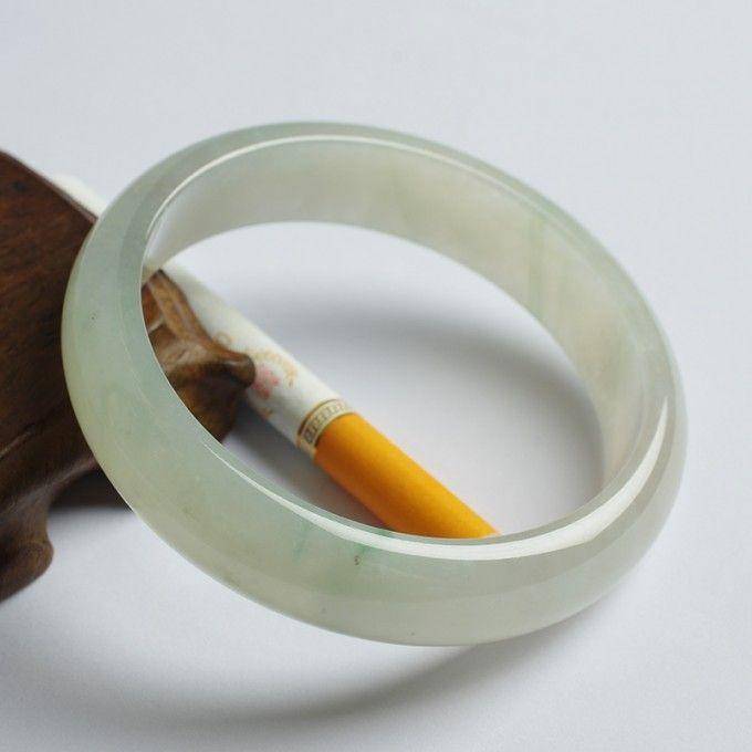 冰种飘花翡翠扁条手镯 58mm 17KA04图4
