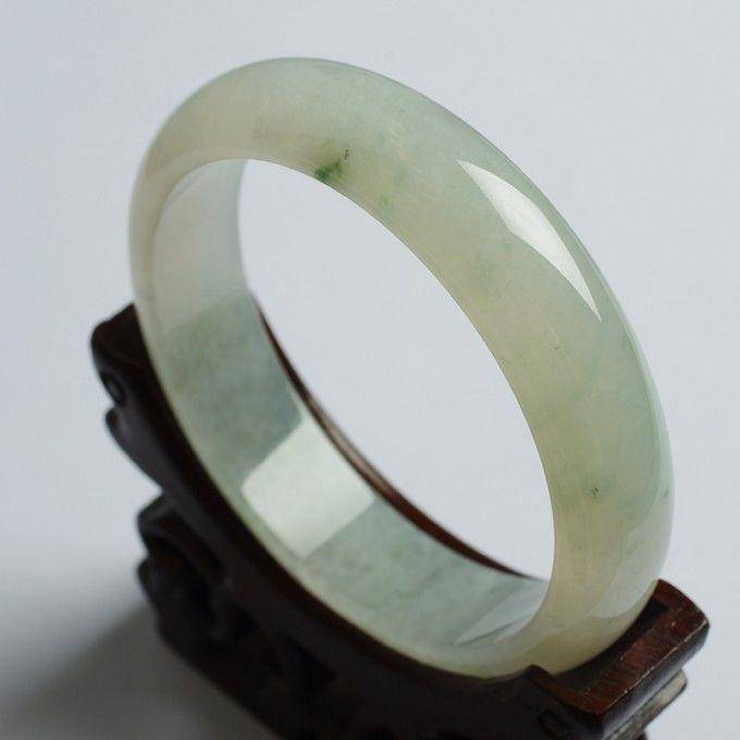 冰种飘花翡翠扁条手镯 58mm 17KA04图5
