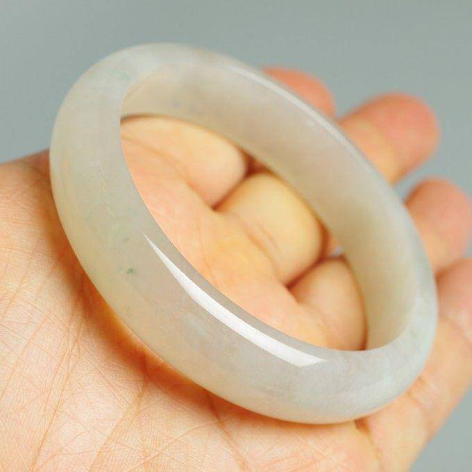 冰种飘花翡翠扁条手镯 58mm 17KA04图8