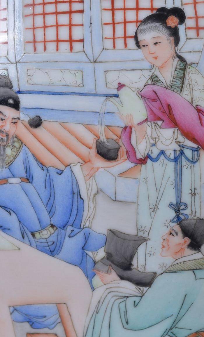 60年代 粉彩 李太白高力士 大将军罐图10