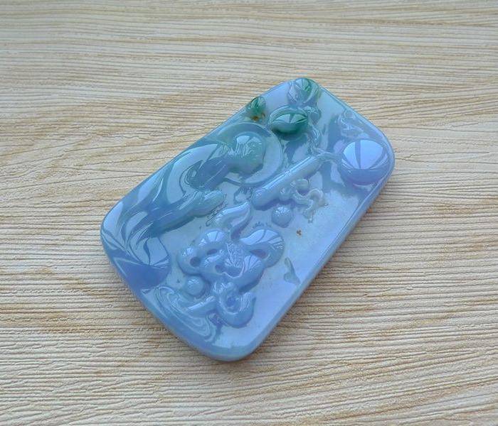 金牌 天然翡翠A货紫罗兰翡翠悟道吊坠图5