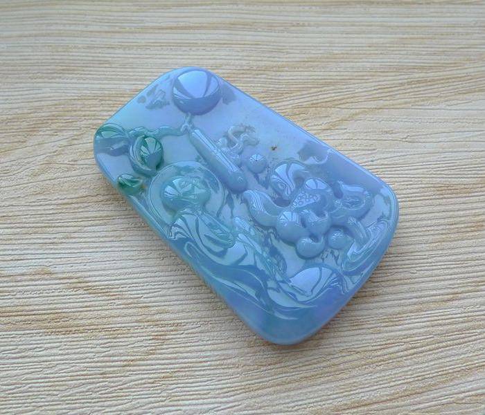 金牌 天然翡翠A货紫罗兰翡翠悟道吊坠图6