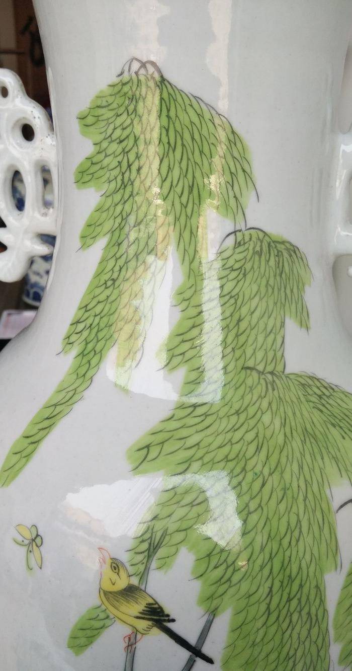 清粉彩瓶 一对图5