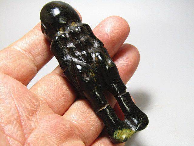 战汉 和田墨碧玉 辟邪 挂件图2