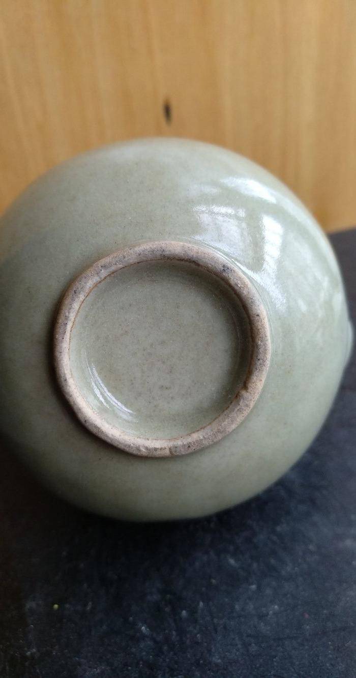 明晚豆青釉葫芦型酒壶,高8.3Cm图6