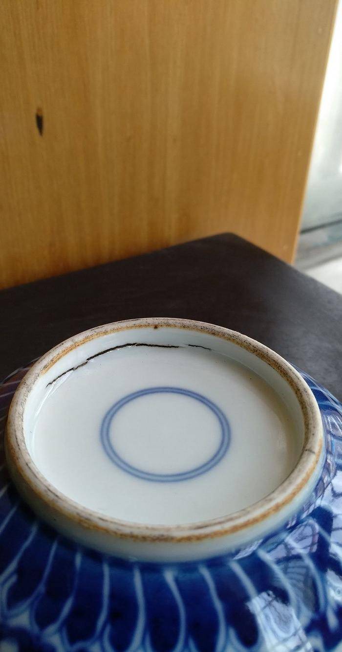 清代青花带盖水呈,高:4Cm,口径5.8Cm。精美文房佳器。图5