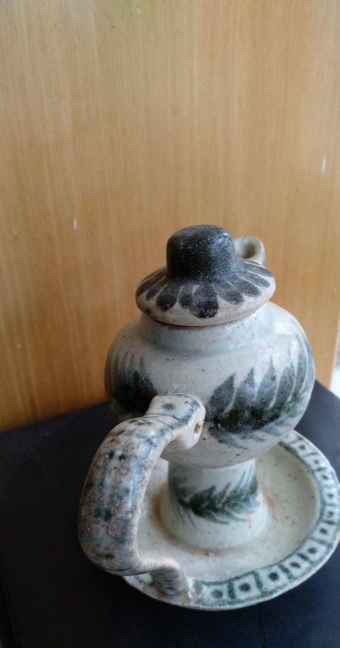 明宣德青花油灯。高13Cm图3
