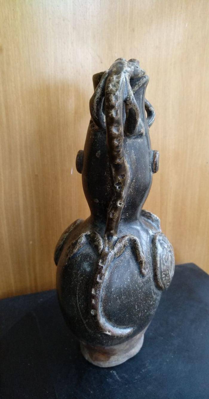宋元螭龙双耳葫芦瓶。高18.8Cm。全品相图4