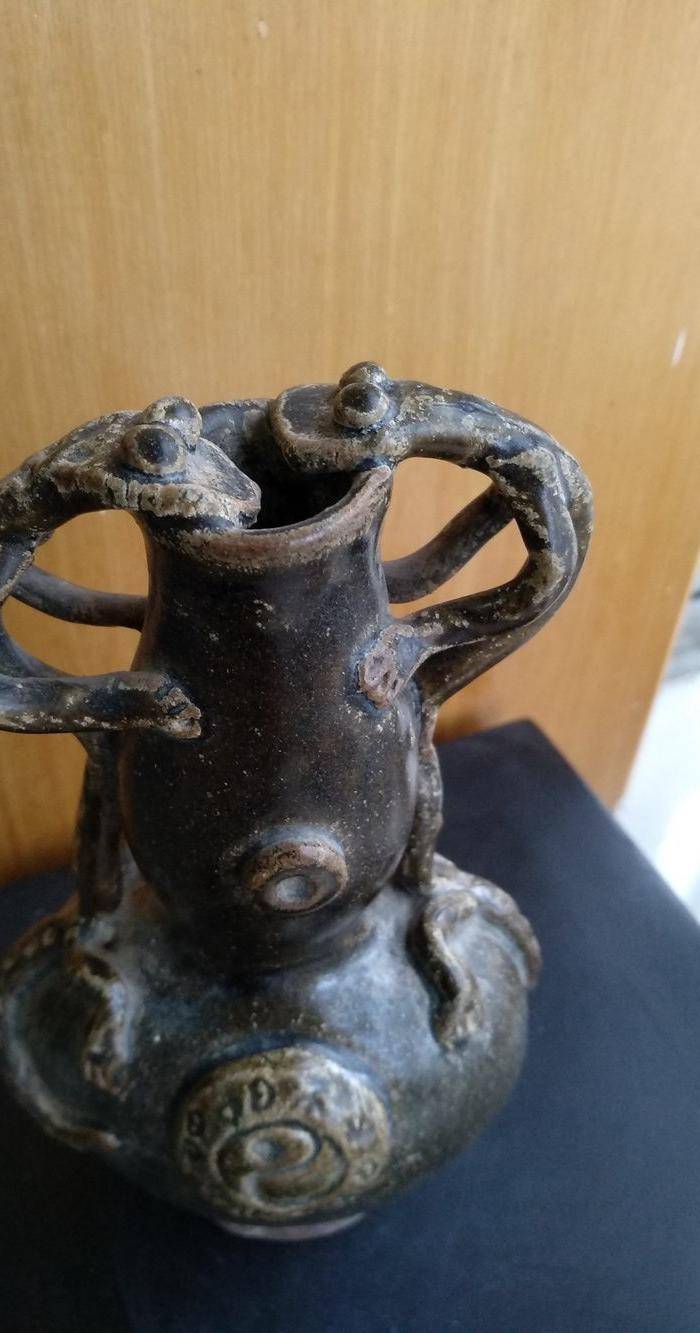 宋元螭龙双耳葫芦瓶。高18.8Cm。全品相图5