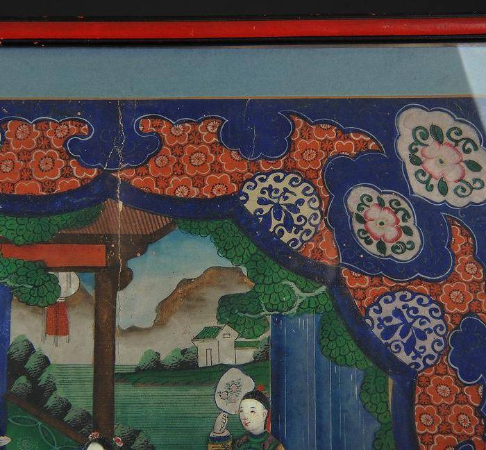 欧美回流 清 庭院人物生活画图3
