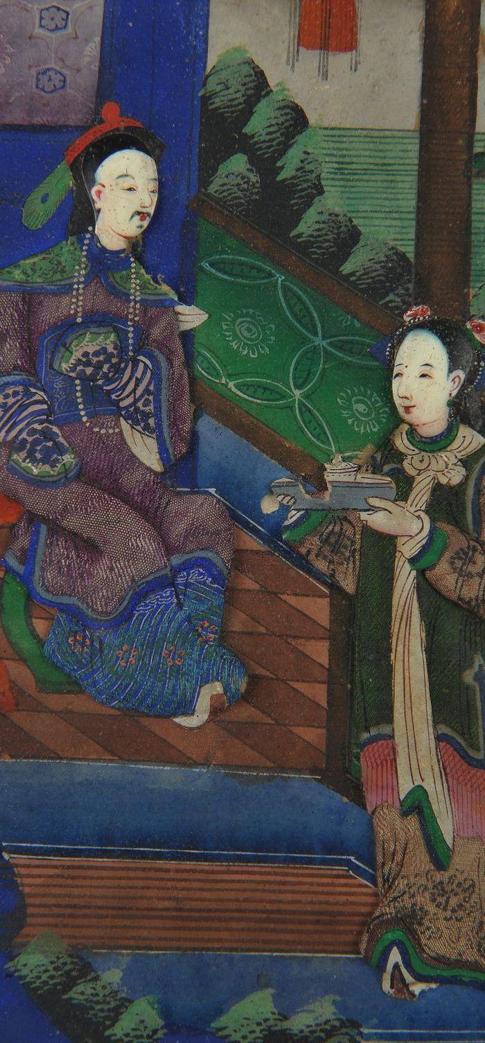 欧美回流 清 庭院人物生活画图7
