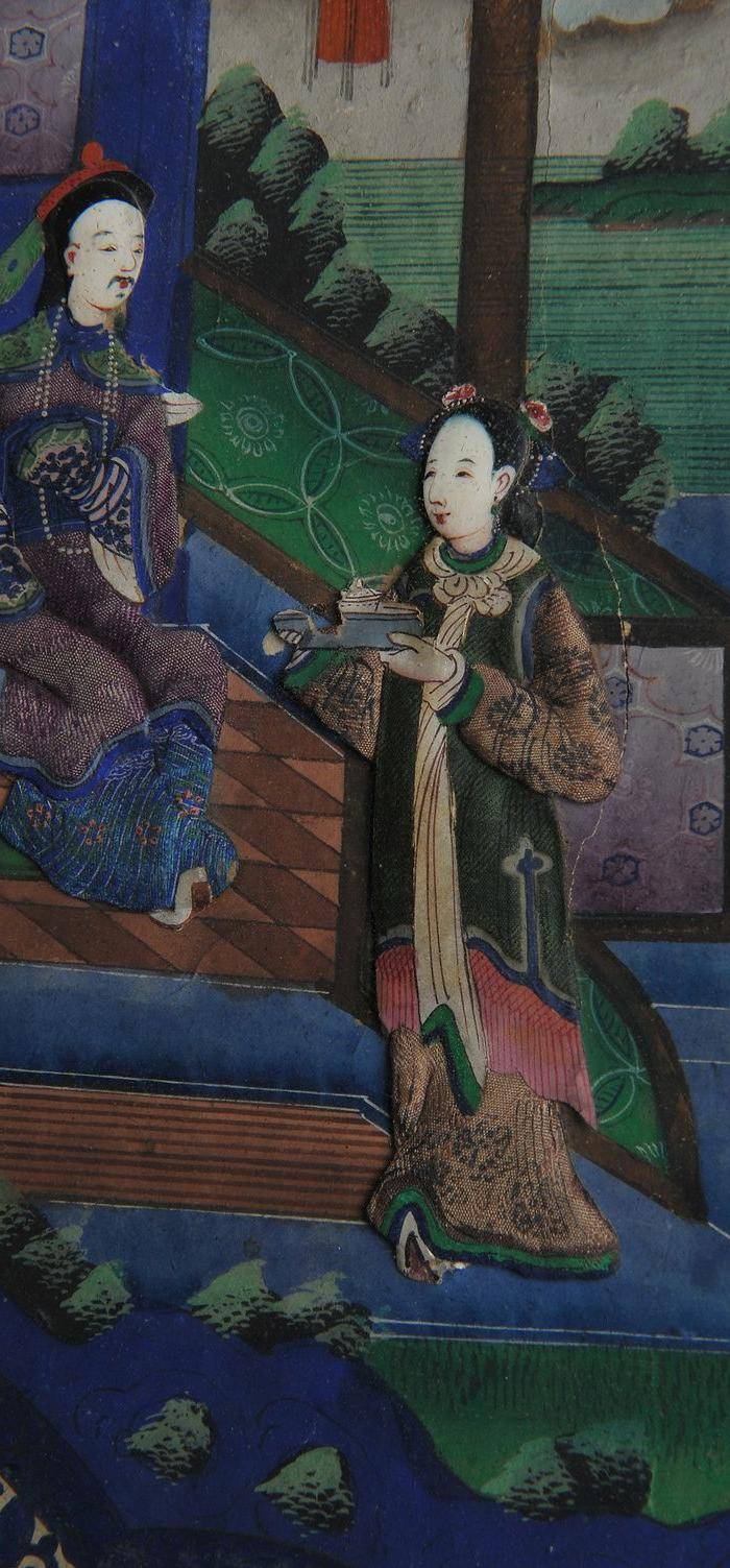 欧美回流 清 庭院人物生活画图9