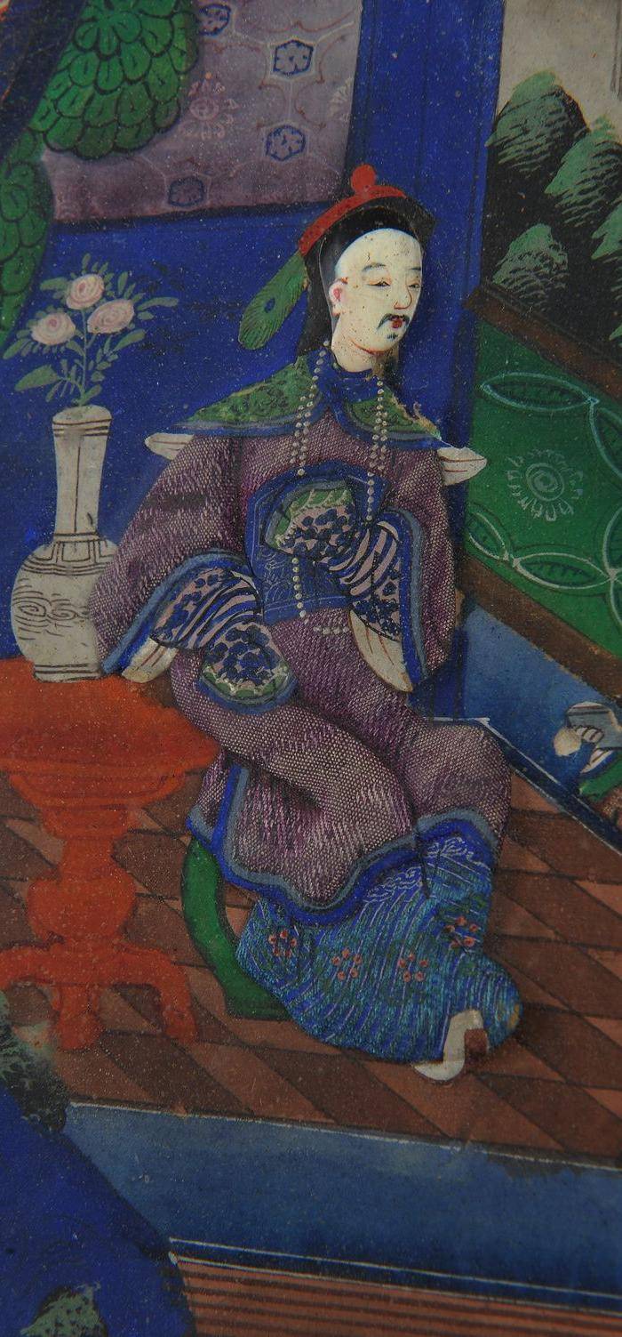 欧美回流 清 庭院人物生活画图10