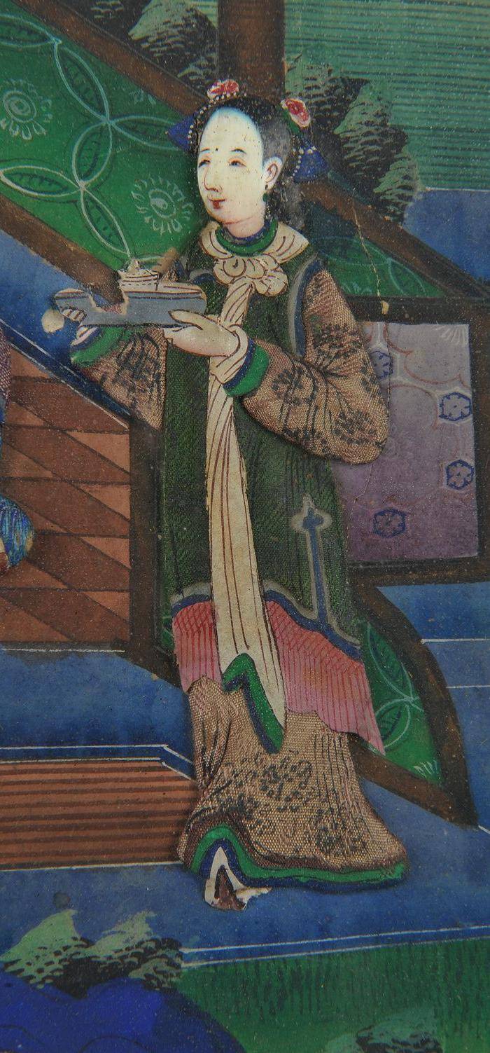欧美回流 清 庭院人物生活画图11