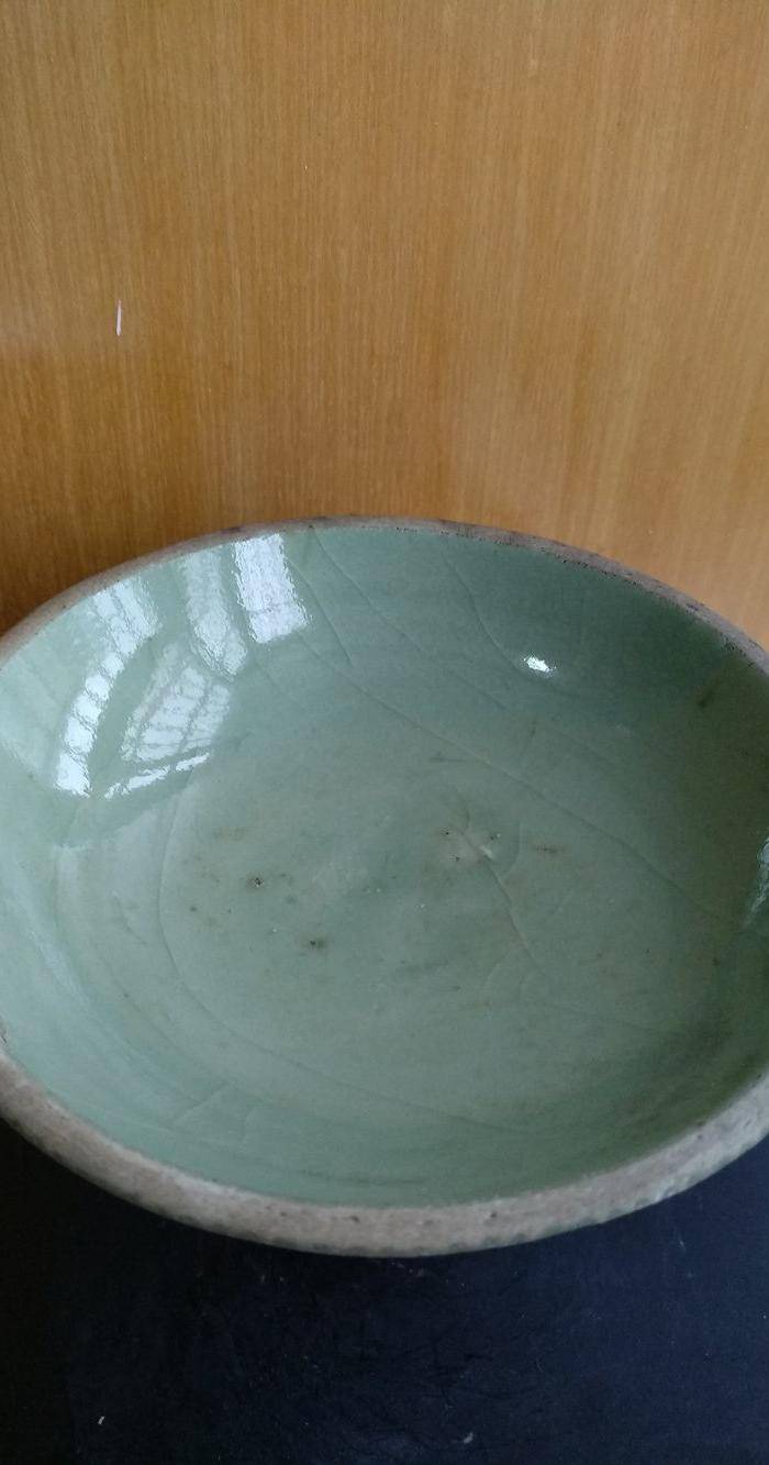 元龙泉梅子青釉高足杯 锯口 ,高7.5Cm,口径11Cm。图4