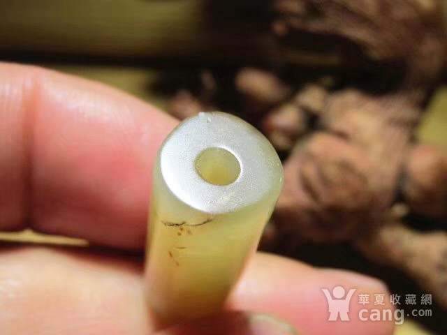 清早期 和田玉 秋梨皮 籽料 桶珠 玉质细腻 手感油润