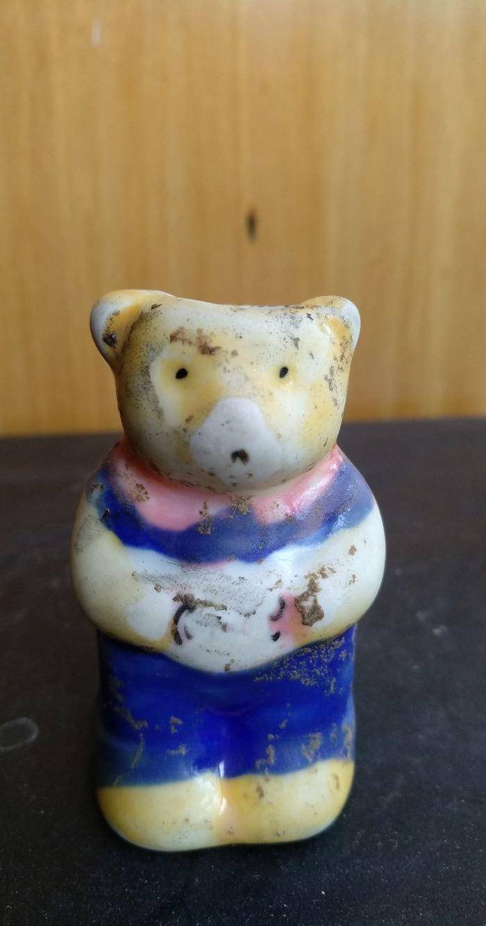 清,彩釉熊型烛台高:5Cm。图2