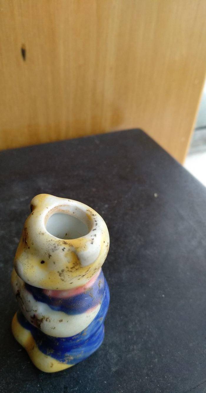 清,彩釉熊型烛台高:5Cm。图4