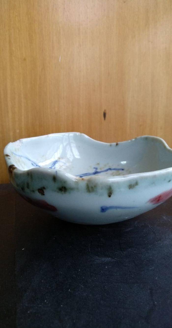 民国,青花釉里红花口水洗,口径9.8Cm,高:4Cm文房佳器。图2