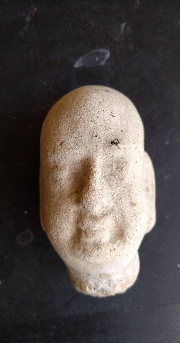 明早,陶胎佛头,高7Cm。图2