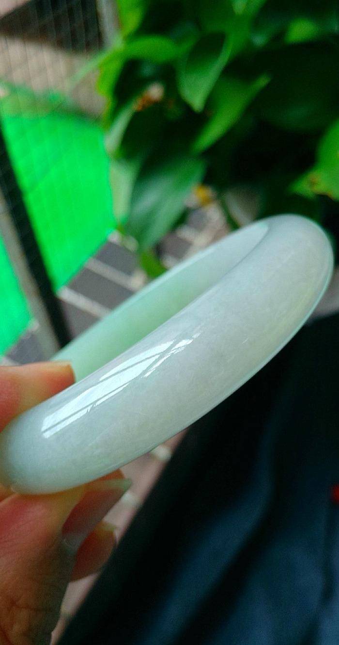 冰润满绿宽边手镯图5