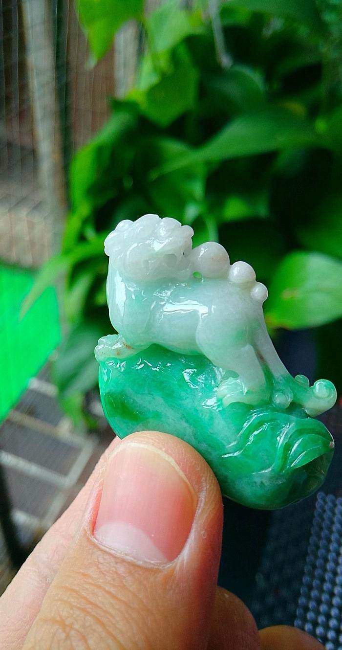 冰润带阳绿貔貅吊坠图2