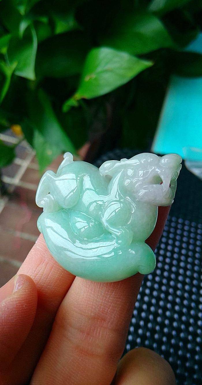 冰润满绿貔貅吊坠图3