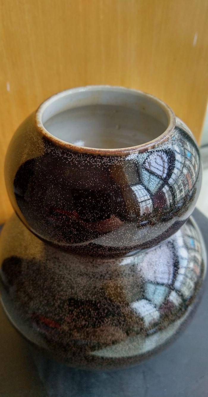 欧州回流。茶叶沫釉葫芦瓶,瓶,高:12,5Cm。图2