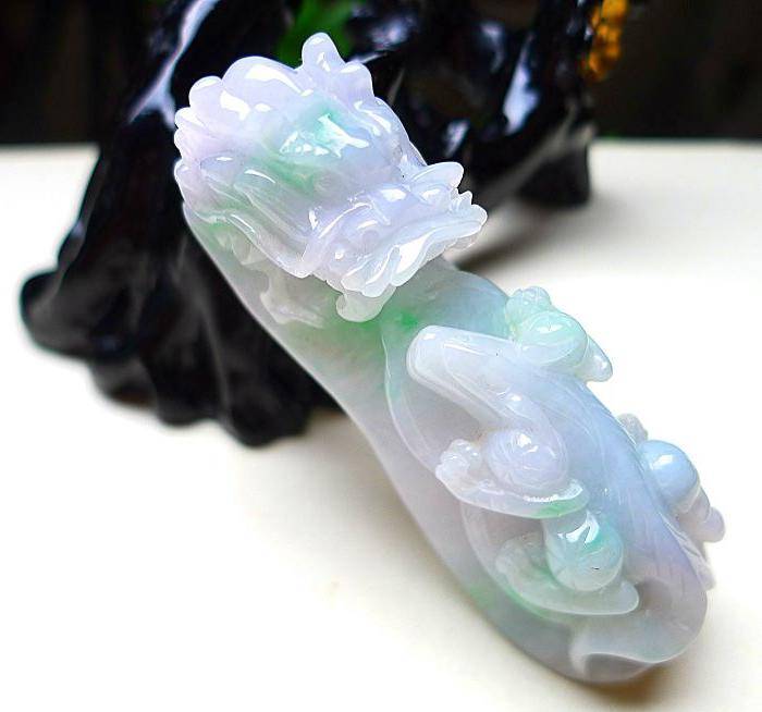 天然A货翡翠老坑水润飘绿望子成龙龙钩图3