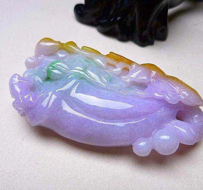 天然A货翡翠老坑水润双彩特色福在眼前图7