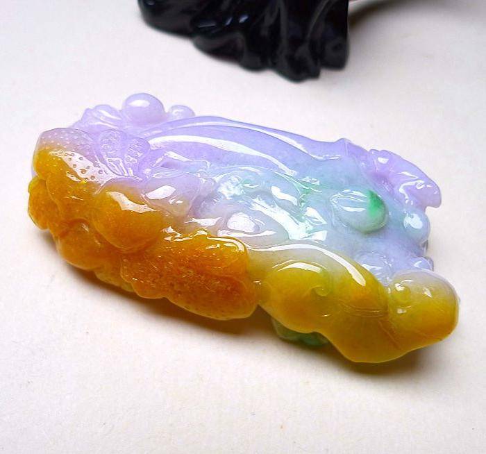 天然A货翡翠老坑水润双彩特色福在眼前图5