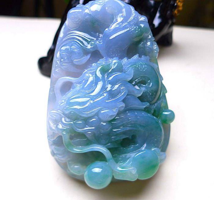 天然A货翡翠老坑水润紫罗兰霸气龙牌图8