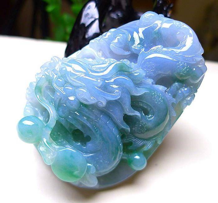 天然A货翡翠老坑水润紫罗兰霸气龙牌图5