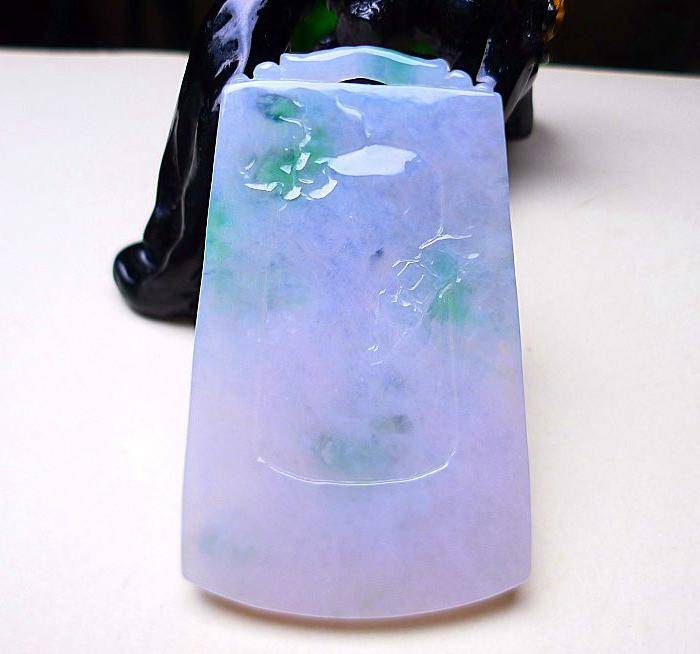 天然A货翡翠老坑水润飘绿花香鸟语图8