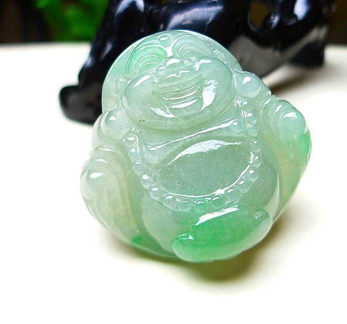 天然A货翡翠老坑水润飘绿佛公图3