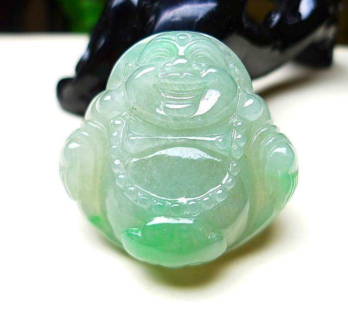 天然A货翡翠老坑水润飘绿佛公图5