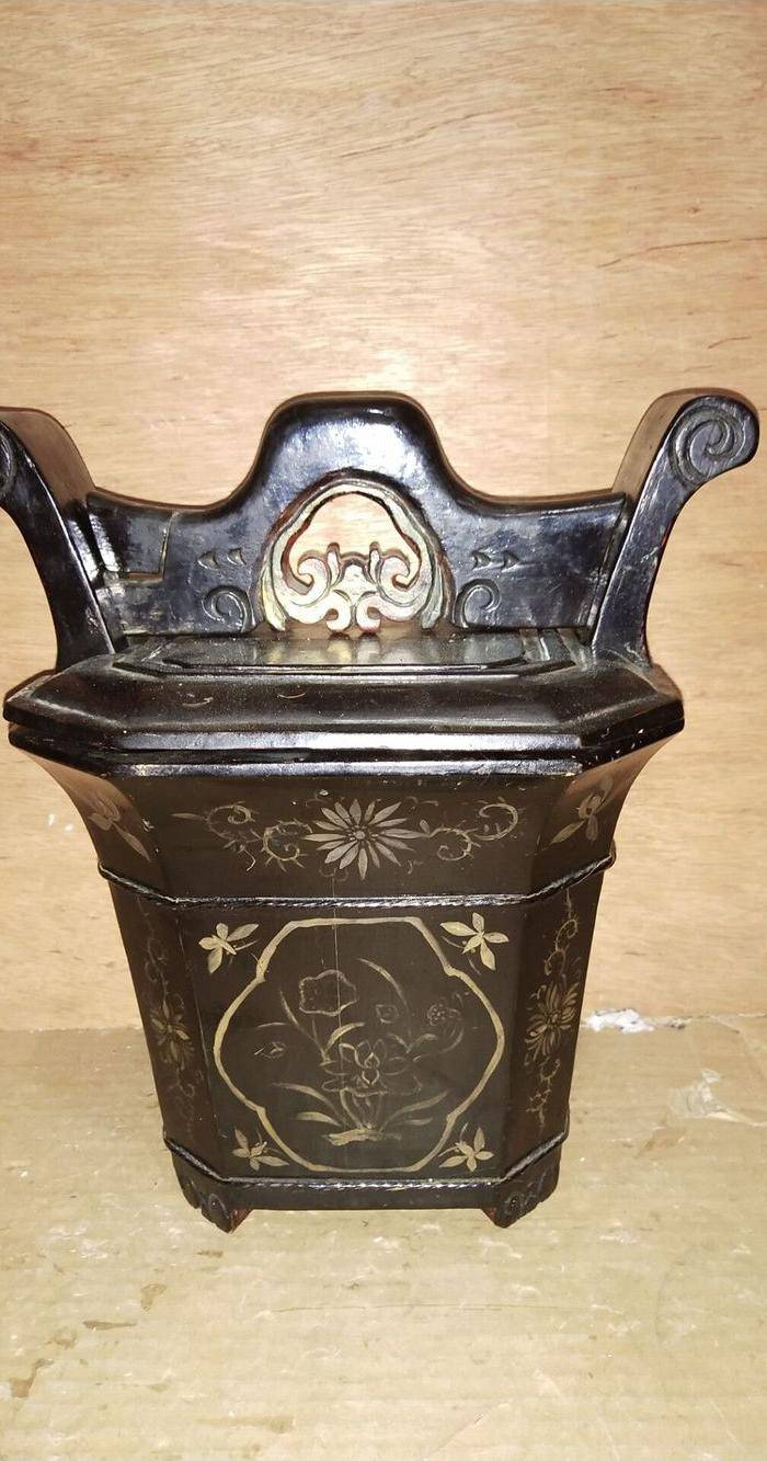 一个非常漂亮的八面绘画老茶桶图3