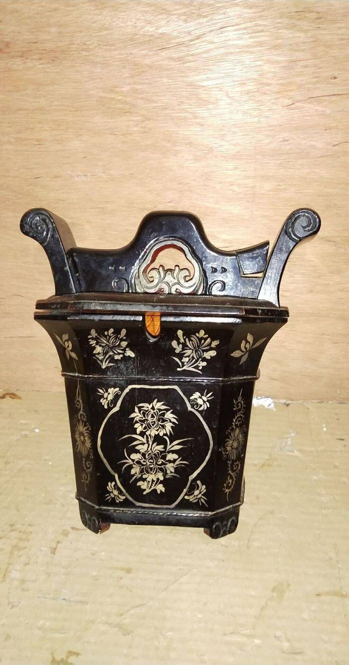 一个非常漂亮的八面绘画老茶桶图7